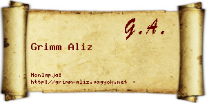 Grimm Aliz névjegykártya